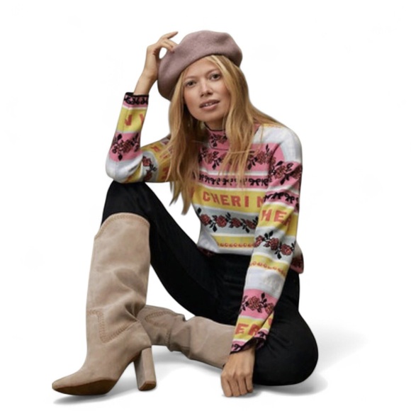 Anthropologie Sweaters - ANTHROPOLOGIE Maeve Women’s Fanciful Mon Cheri Mock Sweater Size Medium